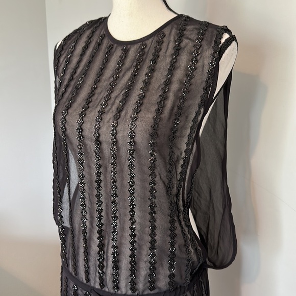 Pacha Ibiza River Island Sequin Black Sheer Sexy Swimsuit Coverup NWT - Picture 2 of 9